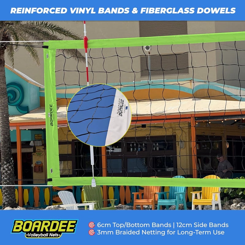 BOARDEE Professional Volleyball Net, Heavy-Duty Outdoor Replacement Net for Indoor Volleyball, Beach Volleyball or Backyard Courts, Durable and Weather-Resistant - Image 3